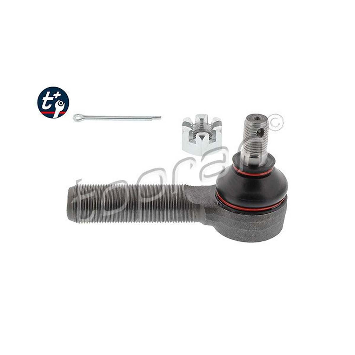 A close-up photograph of the TOPRAN 4504669135 Track Rod End - Front Axle Left, ensuring precise steering control.