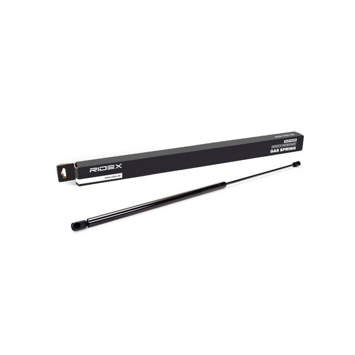 A close-up photograph of the RIDEX 8E0823359A Gas Spring Bonnet Strut providing sturdy support.
