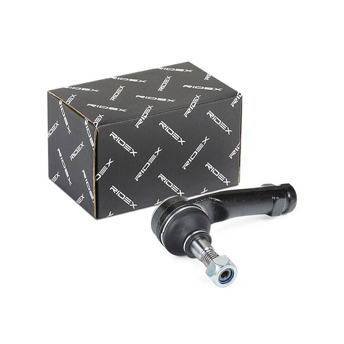 A detailed close-up photograph of the RIDEX 1545339 track rod end, essential for smooth navigation.