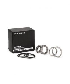 A close-up photograph of the RIDEX 3666957 front axle wheel bearing, ensuring smooth and safe rides.