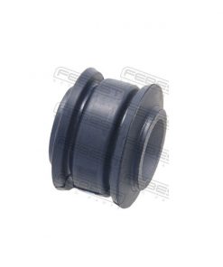 Close-up photograph of a FEBEST 41800-63J02 bushing attached to a Bush-Shock Absorber, automotive part.